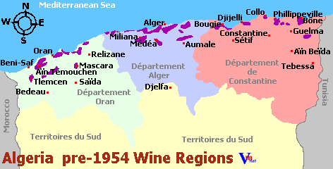 Algeria pre-1954 Wine Growing Regions Algeria pre-1954 Wine Growing Regions