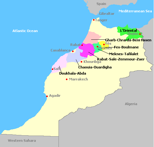 Map of Morocco's Wine Regions