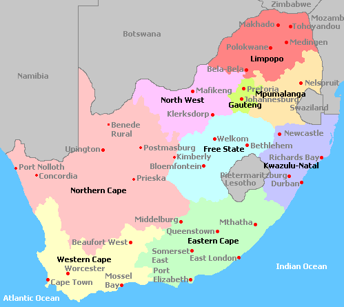 Map of South Africa