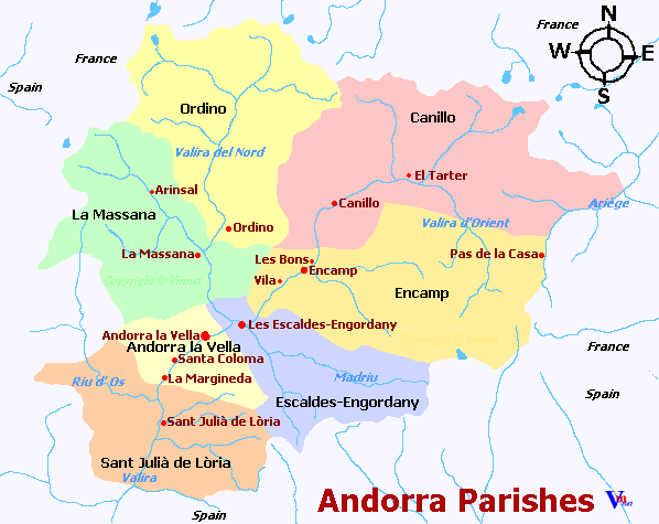 Map of Andorra Map of Andorra