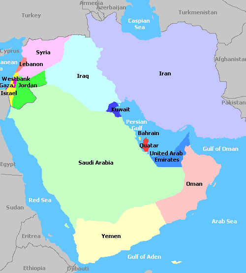 Map of the Middle East