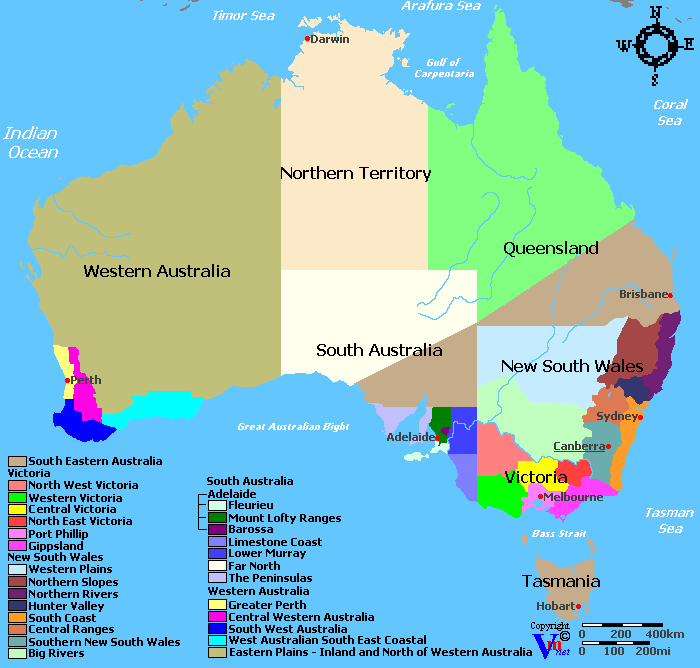 Australia wine zones map