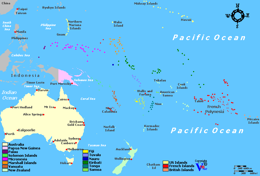 Map of Oceania