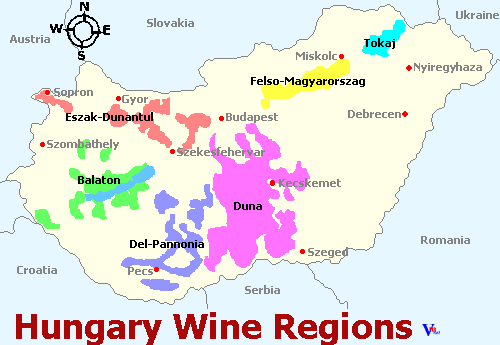 Map of Wine Regions in Hungary Map of Wine Regions in Hungary
